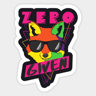 Zero Fox given Retro Vixen Sticker